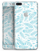 Teal Zendoodle Feathers - Skin-kit for the iPhone 8 or 8 Plus