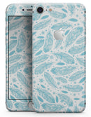 Teal Zendoodle Feathers - Skin-kit for the iPhone 8 or 8 Plus