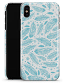 Teal Zendoodle Feathers - iPhone X Clipit Case