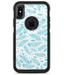 Teal Zendoodle Feathers - iPhone X OtterBox Case & Skin Kits