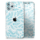 Teal Zendoodle Feathers - Protective Skin Wrap & Decal – Compatible with iPhone SE to iPhone 17 Pro Max (All Models)