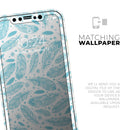 Teal Zendoodle Feathers - Protective Skin Wrap & Decal – Compatible with iPhone SE to iPhone 17 Pro Max (All Models)