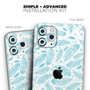 Teal Zendoodle Feathers - Protective Skin Wrap & Decal – Compatible with iPhone SE to iPhone 17 Pro Max (All Models)