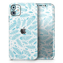 Teal Zendoodle Feathers - Protective Skin Wrap & Decal – Compatible with iPhone SE to iPhone 17 Pro Max (All Models)