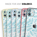 Teal Zendoodle Feathers - Protective Skin Wrap & Decal – Compatible with iPhone SE to iPhone 17 Pro Max (All Models)