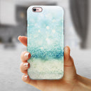 Teal and Aqua Unfocused Sparkling Orbs iPhone 6/6s or 6/6s Plus 2-Piece Hybrid INK-Fuzed Case