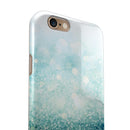 Teal and Aqua Unfocused Sparkling Orbs iPhone 6/6s or 6/6s Plus 2-Piece Hybrid INK-Fuzed Case