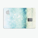 Teal and Aqua Unfocused Sparkling Orbs - Premium Protective Decal Skin-Kit for the Apple Credit Card