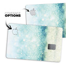 Teal and Aqua Unfocused Sparkling Orbs - Premium Protective Decal Skin-Kit for the Apple Credit Card