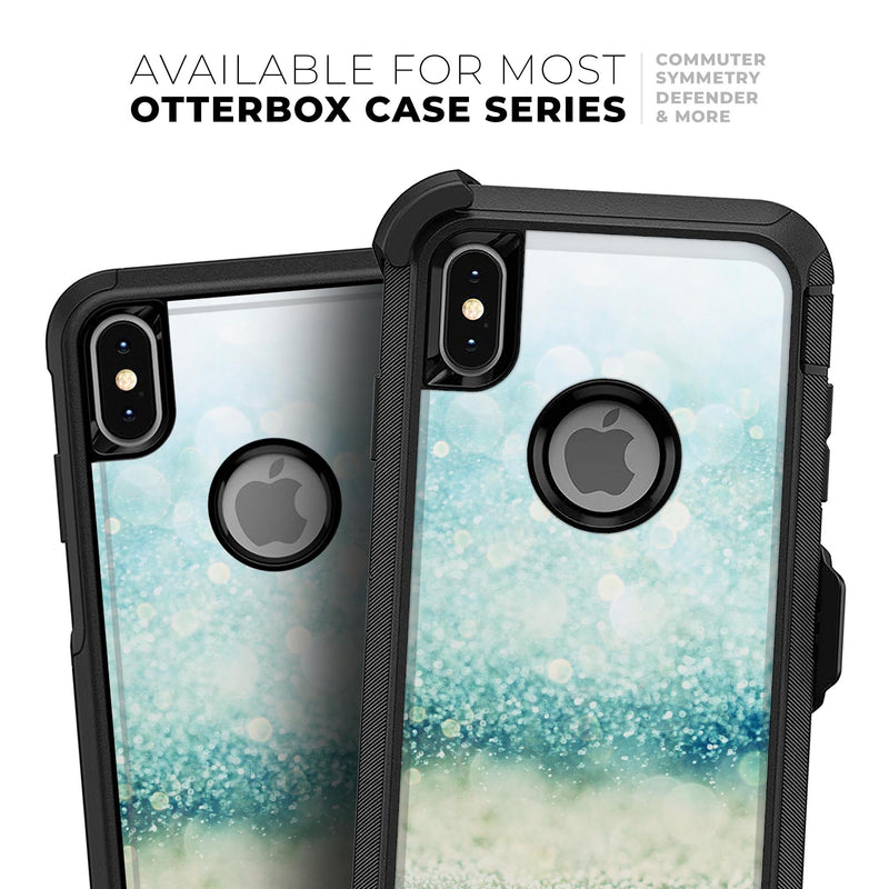 Teal and Aqua Unfocused Sparkling Orbs - Skin Kit for the iPhone OtterBox Cases