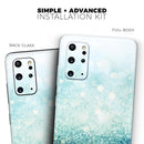 Teal and Aqua Unfocused Sparkling Orbs - Premium Vinyl Skin Decal for Samsung Galaxy S25 Ultra, S24, S23, S22 & All Galaxy S Models