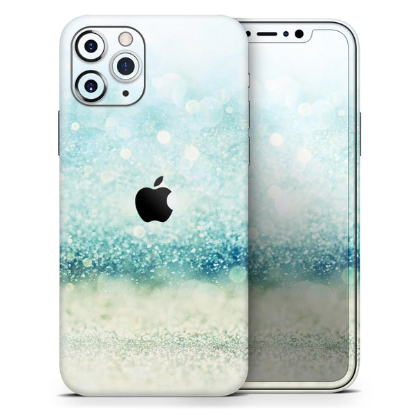 Teal and Aqua Unfocused Sparkling Orbs // Skin-Kit compatible with the Apple iPhone 14, 13, 12, 12 Pro Max, 12 Mini, 11 Pro, SE, X/XS + (All iPhones Available)