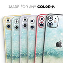 Teal and Aqua Unfocused Sparkling Orbs - Protective Skin Wrap & Decal – Compatible with iPhone SE to iPhone 17 Pro Max (All Models)