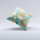 Teal and Brown Dessert iCons ink-Fuzed Decorative Throw Pillow