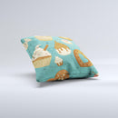 Teal and Brown Dessert iCons ink-Fuzed Decorative Throw Pillow