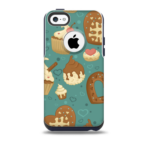 Teal and Brown Dessert iCons Skin for the iPhone 5c OtterBox Commuter Case