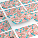 Teal and Coral Whispy Feathers - Premium Protective Decal Skin-Kit for the Apple Credit Card