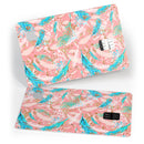 Teal and Coral Whispy Feathers - Premium Protective Decal Skin-Kit for the Apple Credit Card