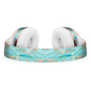 Teal and Coral Whispy Feathers Over Waterstrokes Full-Body Skin Kit for the Beats by Dre Solo 3 Wireless Headphones