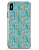 Teal and Coral Whispy Feathers Over Waterstrokes - iPhone X Clipit Case