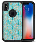 Teal and Coral Whispy Feathers Over Waterstrokes - iPhone X OtterBox Case & Skin Kits