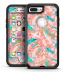 Teal and Coral Whispy Feathers - iPhone 7 Plus/8 Plus OtterBox Case & Skin Kits
