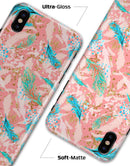 Teal and Coral Whispy Feathers - iPhone X Clipit Case