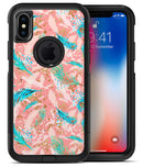 Teal and Coral Whispy Feathers - iPhone X OtterBox Case & Skin Kits