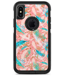 Teal and Coral Whispy Feathers - iPhone X OtterBox Case & Skin Kits