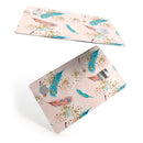 Teal and Croal Feathers Over Gold Strokes - Premium Protective Decal Skin-Kit for the Apple Credit Card