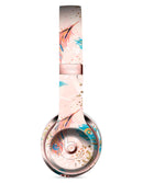 Teal and Croal Feathers Over Gold Strokes Full-Body Skin Kit for the Beats by Dre Solo 3 Wireless Headphones