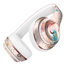 Teal and Croal Feathers Over Gold Strokes Full-Body Skin Kit for the Beats by Dre Solo 3 Wireless Headphones
