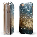 Teal and Gold Grungy Orbs of Light iPhone 6/6s or 6/6s Plus 2-Piece Hybrid INK-Fuzed Case