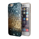 Teal and Gold Grungy Orbs of Light iPhone 6/6s or 6/6s Plus 2-Piece Hybrid INK-Fuzed Case