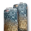 Teal and Gold Grungy Orbs of Light iPhone 6/6s or 6/6s Plus 2-Piece Hybrid INK-Fuzed Case