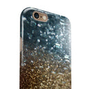 Teal and Gold Grungy Orbs of Light iPhone 6/6s or 6/6s Plus 2-Piece Hybrid INK-Fuzed Case