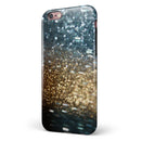 Teal and Gold Grungy Orbs of Light iPhone 6/6s or 6/6s Plus 2-Piece Hybrid INK-Fuzed Case