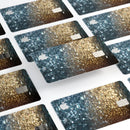 Teal and Gold Grungy Orbs of Light - Premium Protective Decal Skin-Kit for the Apple Credit Card