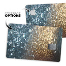 Teal and Gold Grungy Orbs of Light - Premium Protective Decal Skin-Kit for the Apple Credit Card