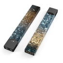 Teal and Gold Grungy Orbs of Light - Premium Decal Protective Skin-Wrap Sticker compatible with the Juul Labs vaping device