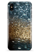 Teal and Gold Grungy Orbs of Light - iPhone X Clipit Case