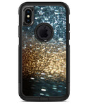 Teal and Gold Grungy Orbs of Light - iPhone X OtterBox Case & Skin Kits