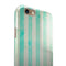 Teal and Green Grunge Vertical Stripes iPhone 6/6s or 6/6s Plus 2-Piece Hybrid INK-Fuzed Case