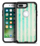 Teal and Green Grunge Vertical Stripes - iPhone 7 Plus/8 Plus OtterBox Case & Skin Kits