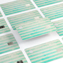 Teal and Green Grunge Vertical Stripes - Premium Protective Decal Skin-Kit for the Apple Credit Card