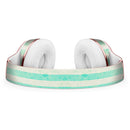 Teal and Green Grunge Vertical Stripes Full-Body Skin Kit for the Beats by Dre Solo 3 Wireless Headphones