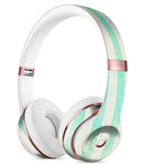 Teal and Green Grunge Vertical Stripes Full-Body Skin Kit for the Beats by Dre Solo 3 Wireless Headphones