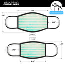 Teal and Green Grunge Vertical Stripes - Made in USA Mouth Cover Unisex Anti-Dust Cotton Blend Reusable & Washable Face Mask with Adjustable Sizing for Adult or Child