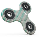 Teal and Green Grunge Vertical Stripes Full-Body Fidget Spinner Skin-Kit