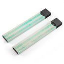 Teal and Green Grunge Vertical Stripes - Premium Decal Protective Skin-Wrap Sticker compatible with the Juul Labs vaping device